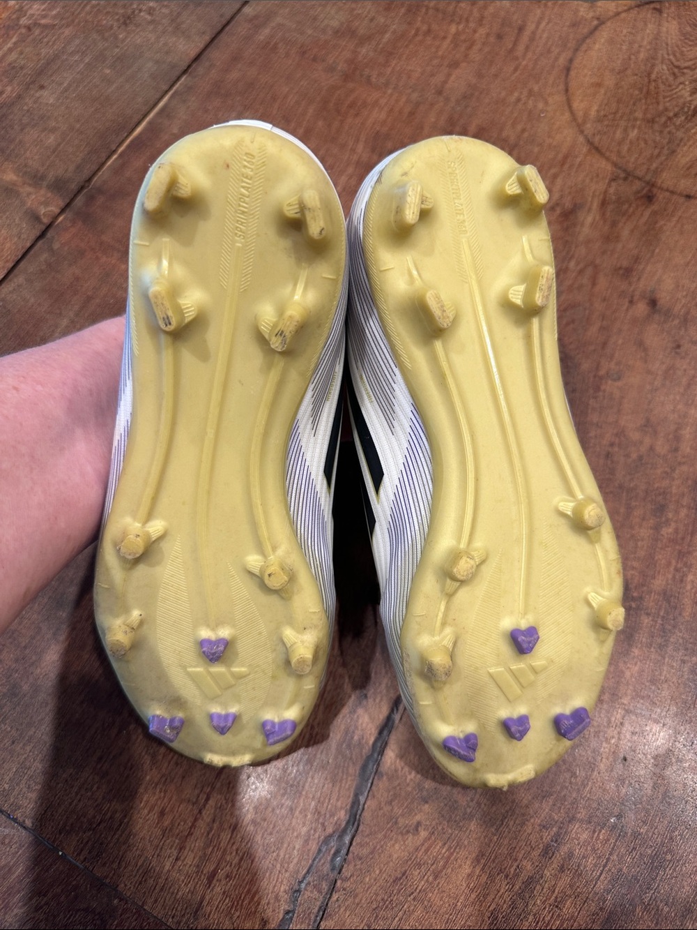 adidas F50 Kids Soccer Cleats White with Black Accents - Picture 4 of 6